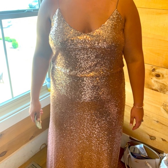 Jenny Yoo Collection Jules Rose Gold Sequin Dress - Picture 1 of 3